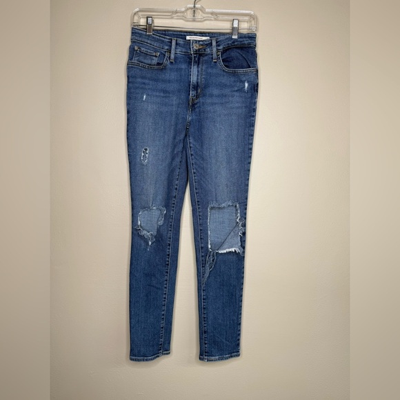 Levi’s 721 High Rise Skinny Distressed Jeans Size 27 - Picture 1 of 11